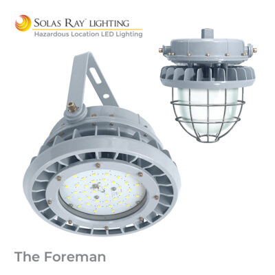 The Foreman hazardous location LED flood light by Solas Ray Lighting. Class I Div 2, Class II Div 1, Class II Div 2, Class III.