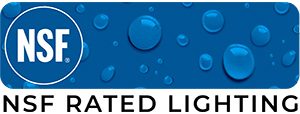 NSF Rated LED Lighting for Food Service, Food Processing, Food Preparation and Food Storage. National Sanitation Foundation Approved Lighting.